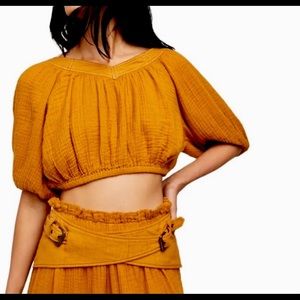 Free People Lou Lou Crop Top In Golden Syrup